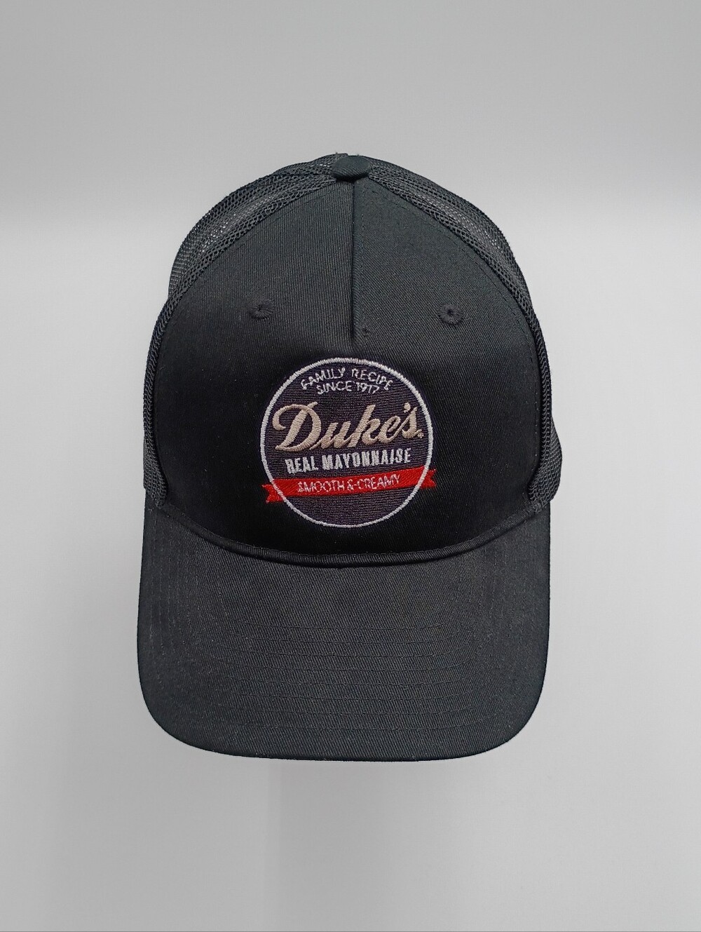 Duke's Mayonnaise Logo Trucker Hat Black Embroidered Mesh Snapback Cap OS